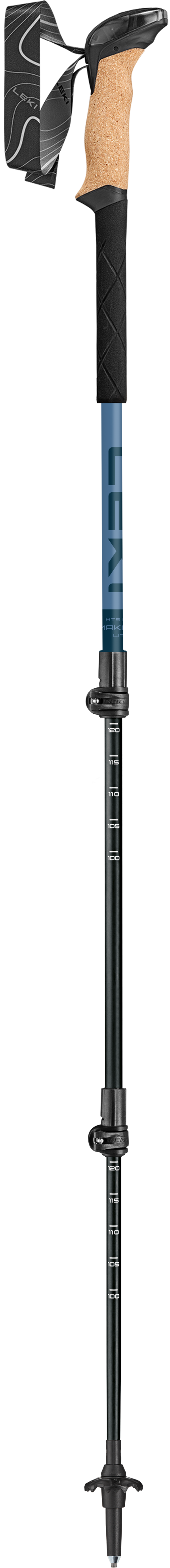 LEKI Unisex Makalu Cork Lite Trekking Poles - Blue and Black-2
