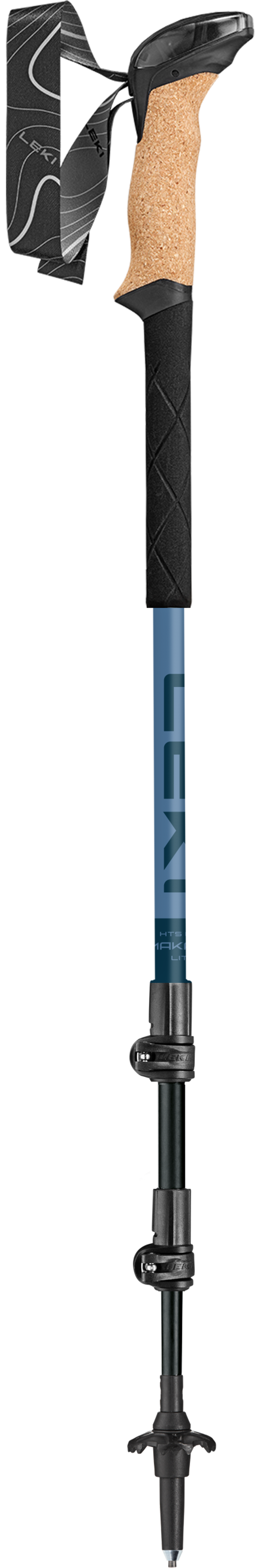 LEKI Unisex Makalu Cork Lite Trekking Poles - Blue and Black-1
