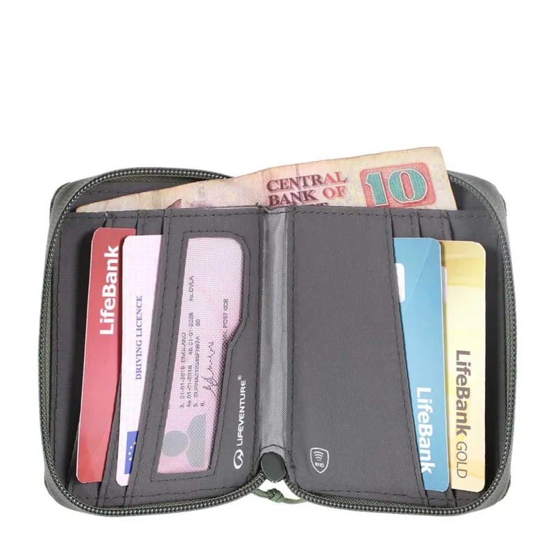 Lifeventure Recycled RFiD Bi-Fold Wallet - Olive-2