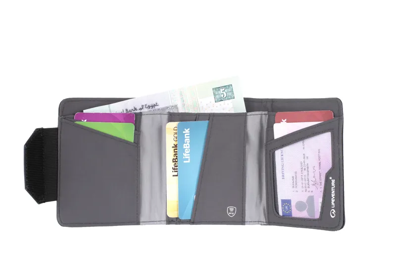 Lifeventure RFiD Recycled Fabric Wallet - Olive-3