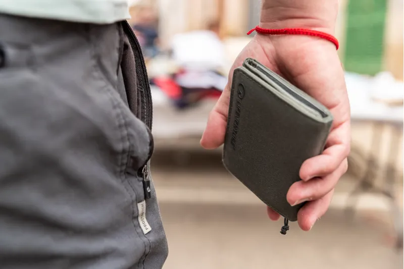 Lifeventure RFiD Recycled Fabric Wallet - Olive-4