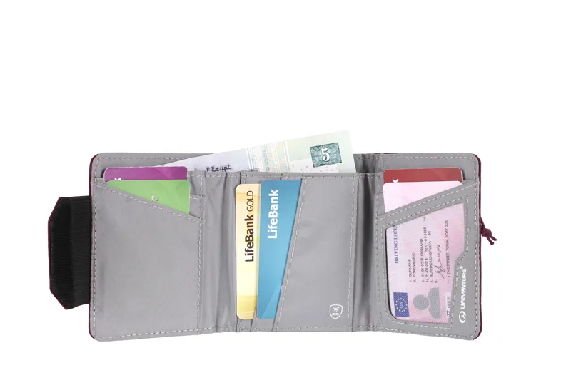 Lifeventure RFiD Recycled Fabric Wallet - Plum-3