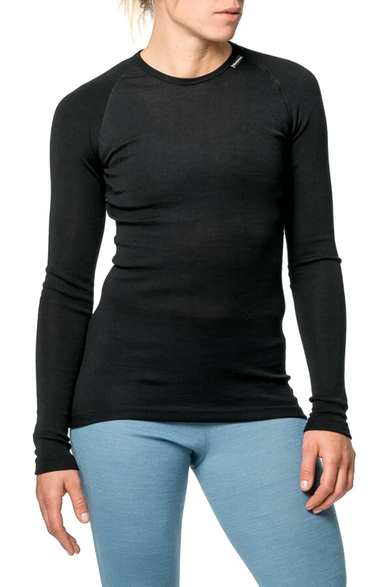 Woolpower LITE Unisex Crewneck Long Sleeve Merino Baselayer - Black-2