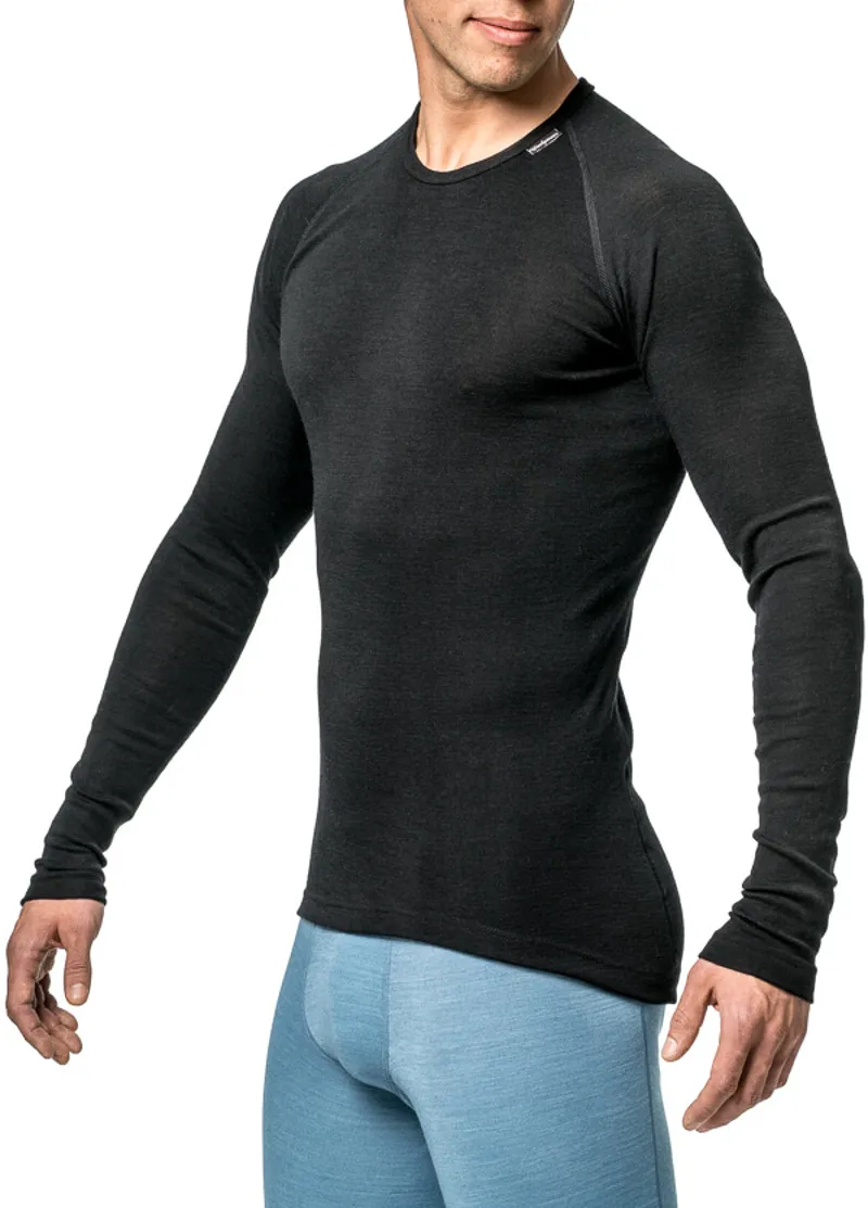 Woolpower LITE Unisex Crewneck Long Sleeve Merino Baselayer - Black-1