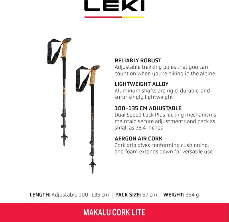 Leki Makalu Cork Lite Orange/Black/Anthracite Trekking poles - pair-4