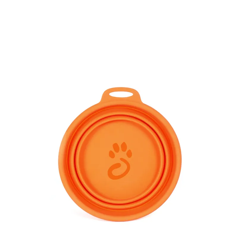 Mountain Paws - Collapsible Silicone Dog Bowl - Orange-2