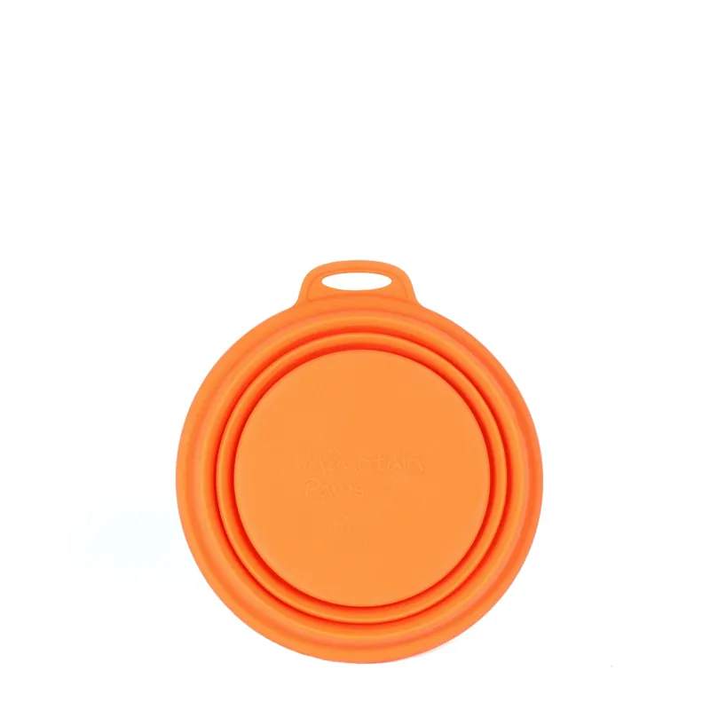 Mountain Paws - Collapsible Silicone Dog Bowl - Orange-3