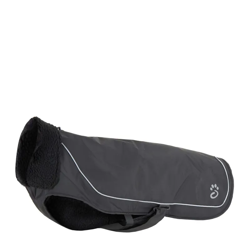 Mountain Paws Fleece Lined Dog Raincoat - Black-1