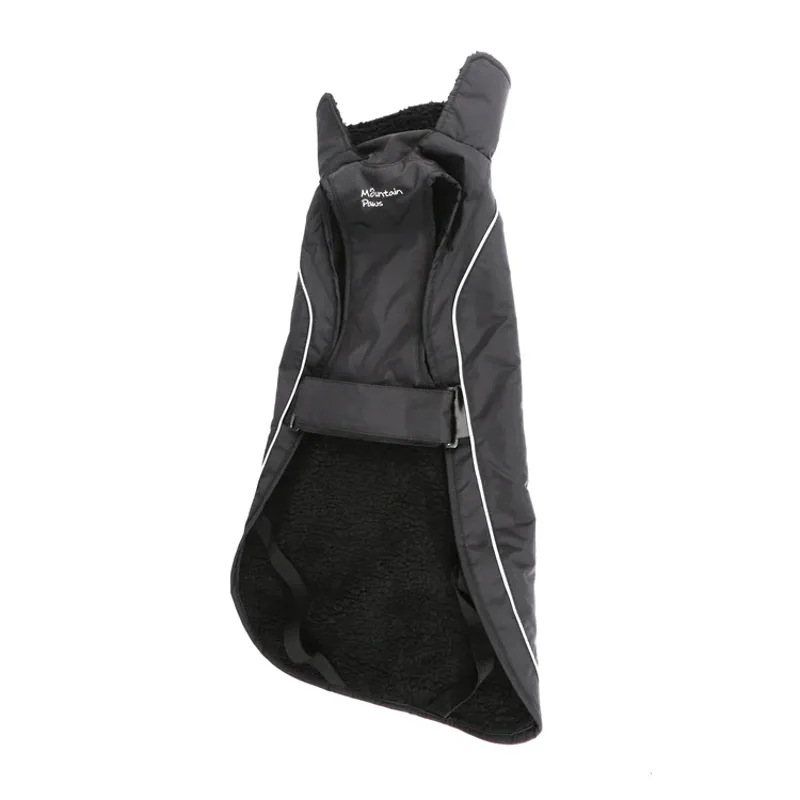 Mountain Paws Fleece Lined Dog Raincoat - Black-4