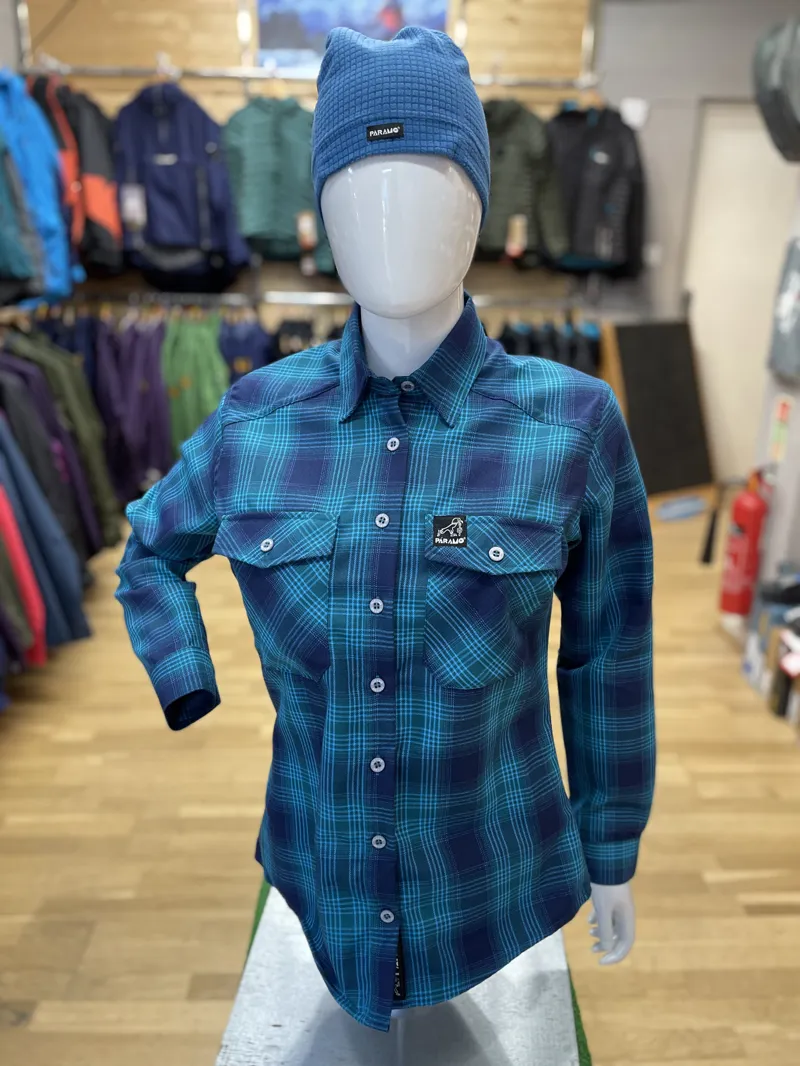 Paramo Women's Katla Long Sleeved Shirt - Neon Plaid Check