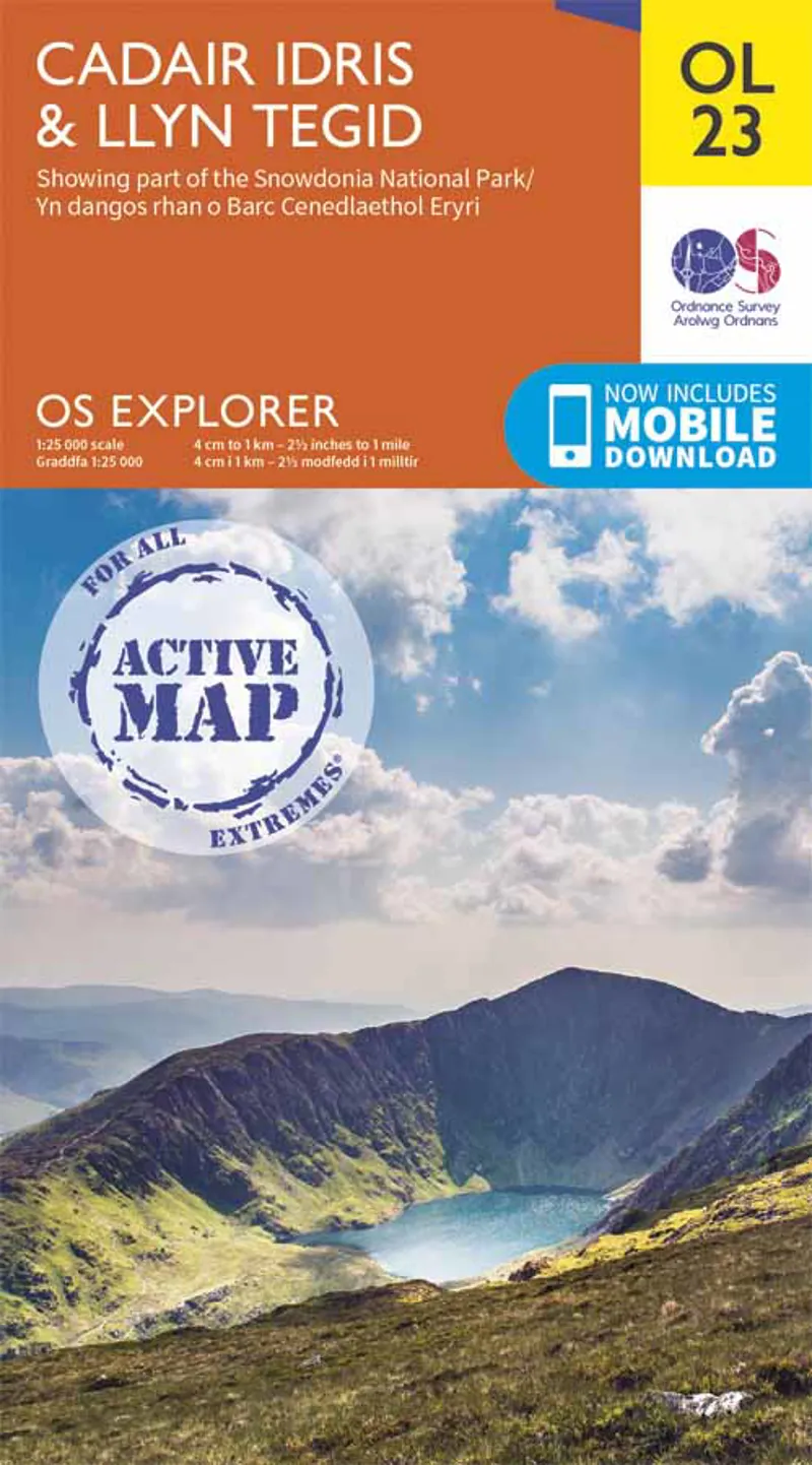 Explorer OL23 Cadair Idris Laminated Ordnance Survey Map