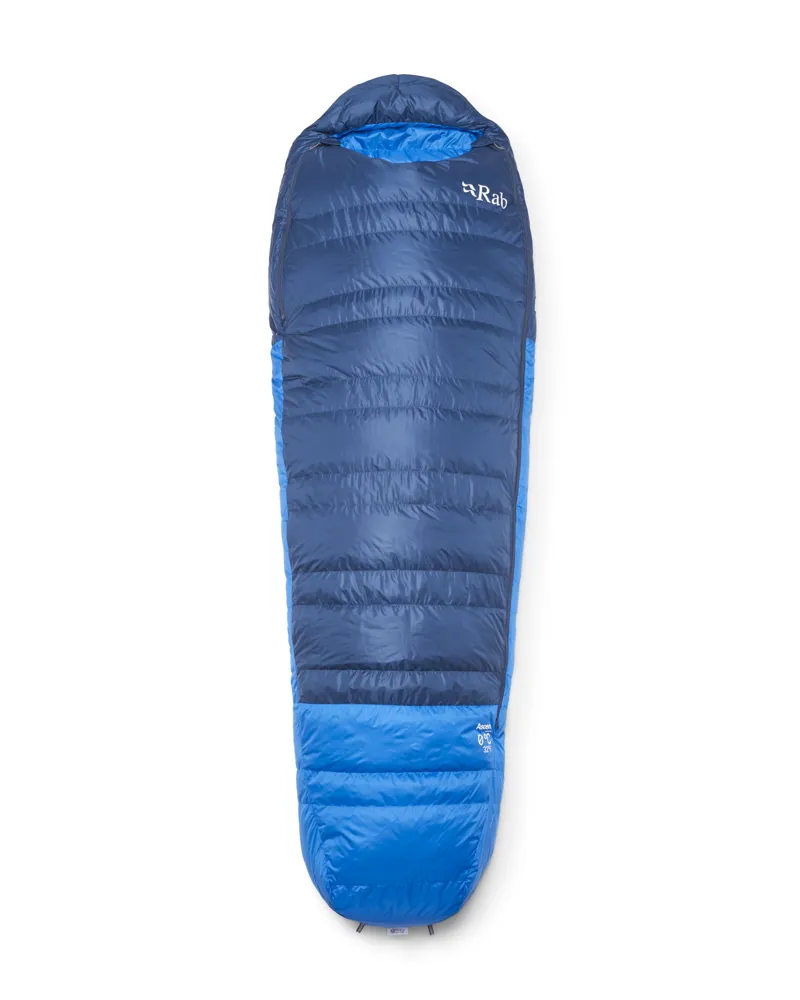 Rab Ascent 0C / 32F Sleeping Bag Tempest Blue/Maya Blue REG