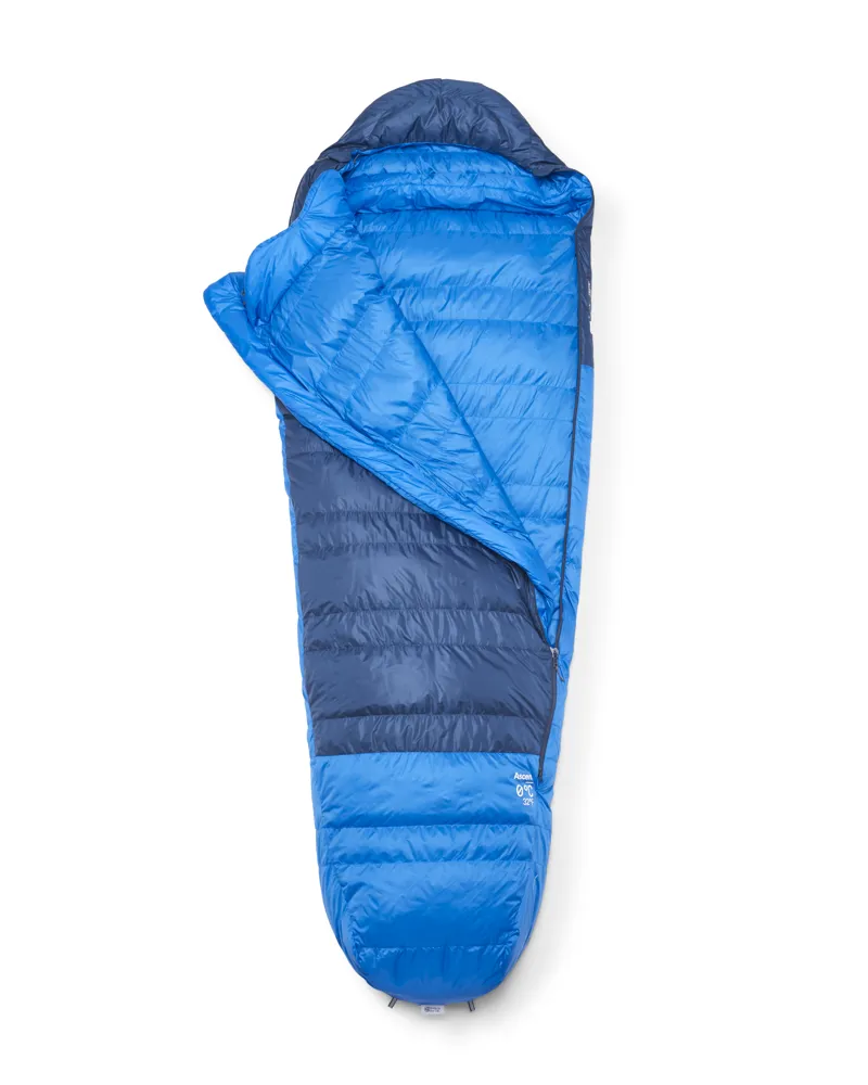 Rab Ascent 0C / 32F Sleeping Bag Tempest Blue/Maya Blue REG-1
