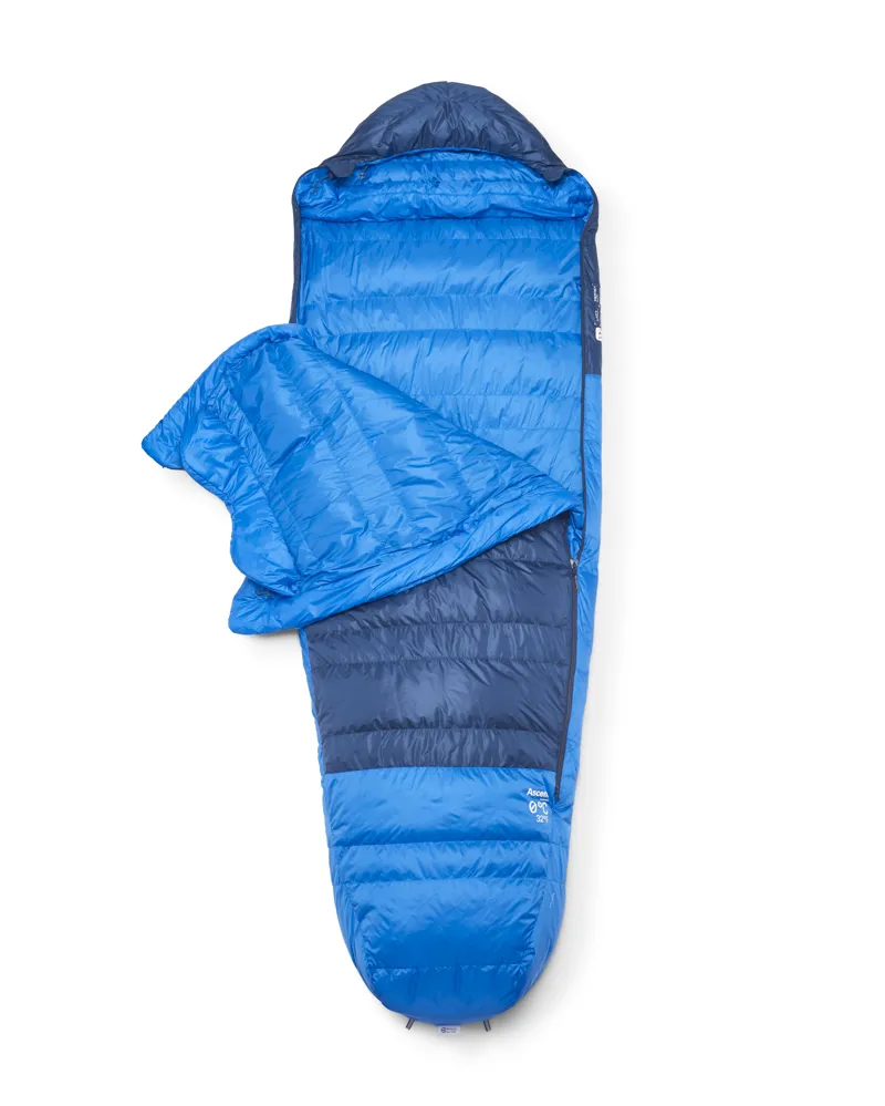 Rab Ascent 0C / 32F Sleeping Bag Tempest Blue/Maya Blue REG-2