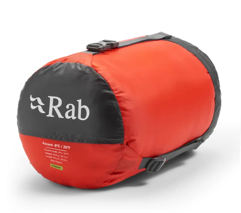 Rab Ascent -6C  Down Sleeping Bag - Tempest Blue/Maya Blue - Regular Size - Left Main Zip - Limit of comfort: -6C/21F 1200g-4