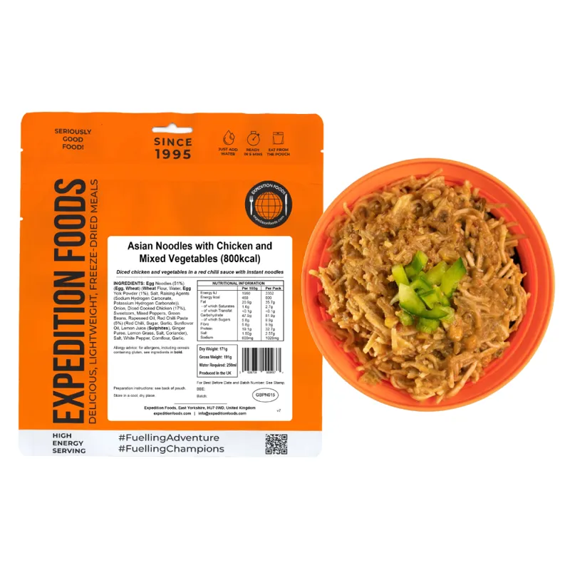 Expedition foods Freeze Dried Asian Noodles and Chicken and mixed veg 800kcal DF-4