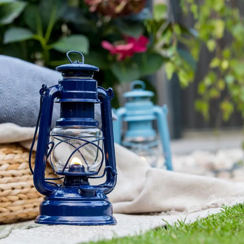 Feuerhand Baby Special 276 Hurricane Lantern - Cobalt Blue-3