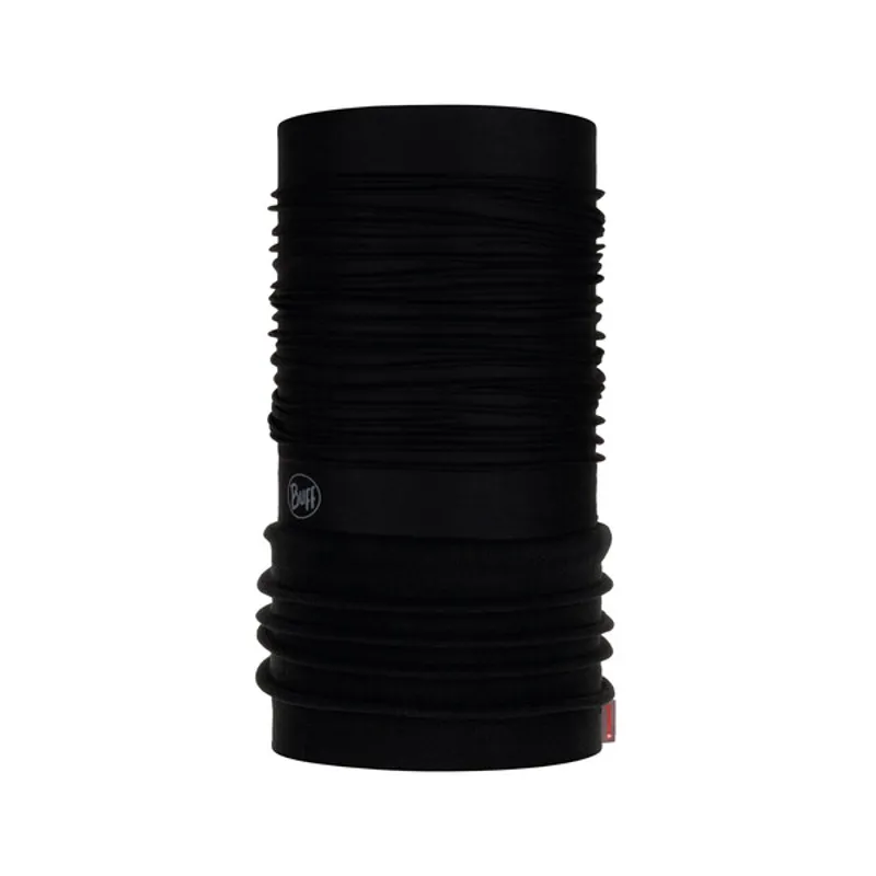 Buff Unisex Polar Neck Gaiter - Solid Black - Polar Fleece - Warm Winter Face Mask - Recycled - UPF 50 - Running Hiking Cycling