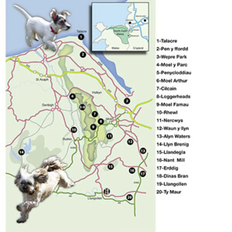 Countryside Dog Walks Book - North East Wales - Gillian Seddon Erwin Neudorfer - Wet Nose Publishing-1