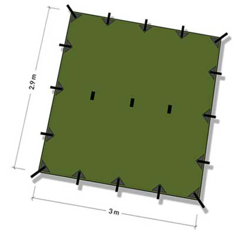 DD Superlight Tarp  3m x 2.9m Olive Green-1