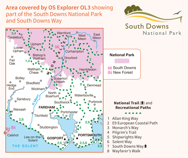OS Explorer OL3 Meon Valley Map Portsmouth Gosport and Fareham-1