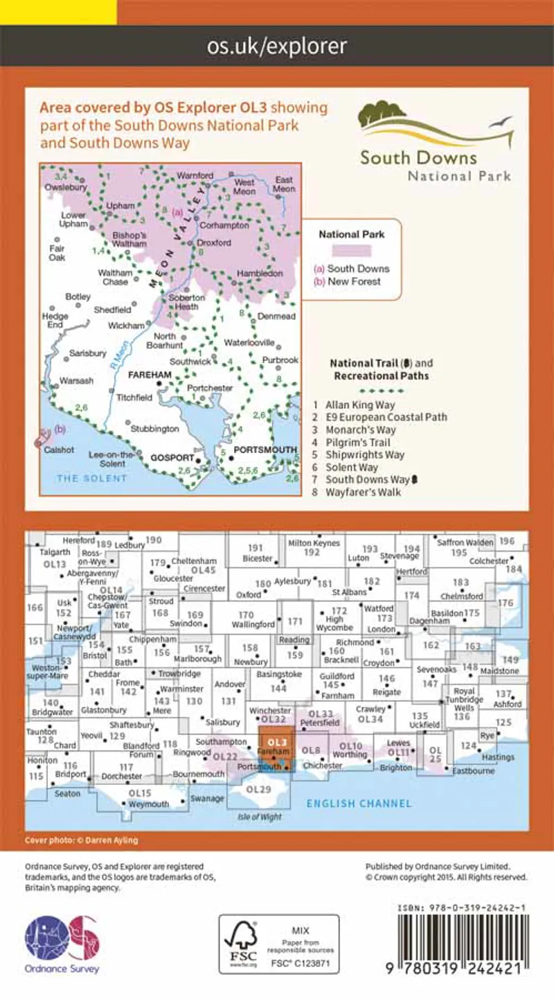 OS Explorer OL3 Meon Valley Map Portsmouth Gosport and Fareham-3
