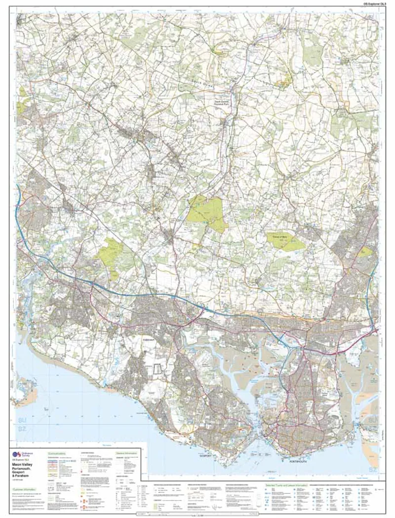 OS Explorer OL3 Meon Valley Map Portsmouth Gosport and Fareham-2