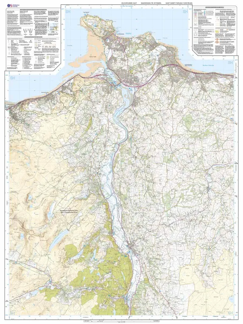 Explorer OL17 Snowdon Laminated Ordnance Survey Map-2
