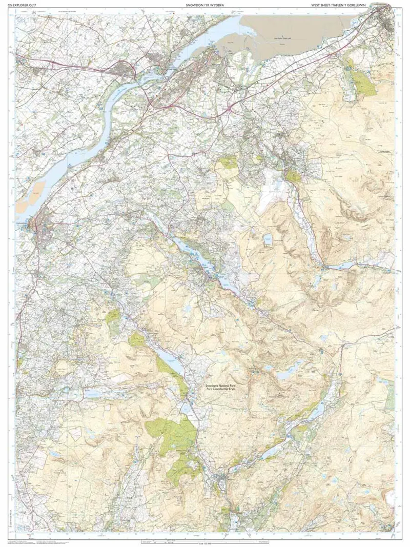 Explorer OL17 Snowdon Laminated Ordnance Survey Map-3