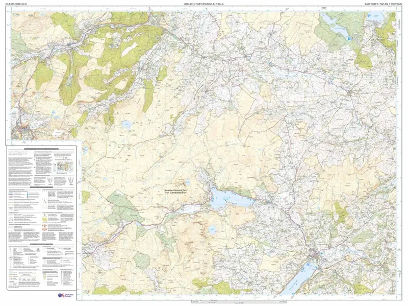 Explorer OL18 Harlech Porthmadog Bala Laminated Ordnance Survey Map-3