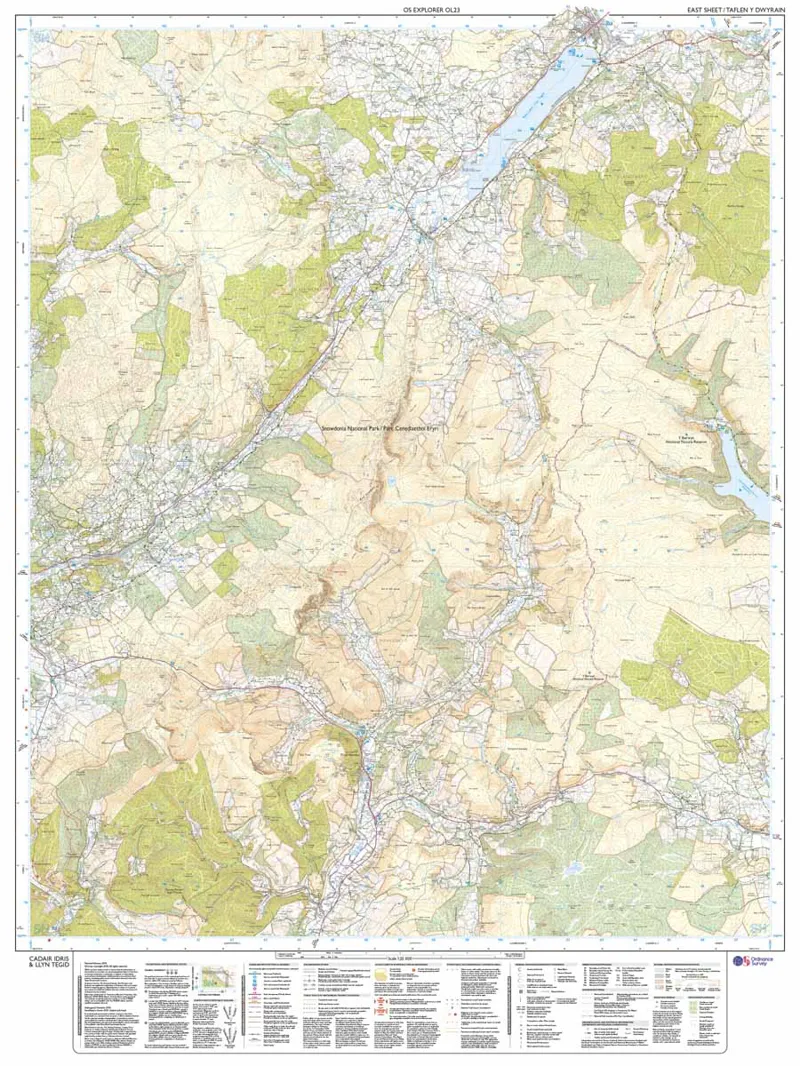 Explorer OL23 Cadair Idris Laminated Ordnance Survey Map-2