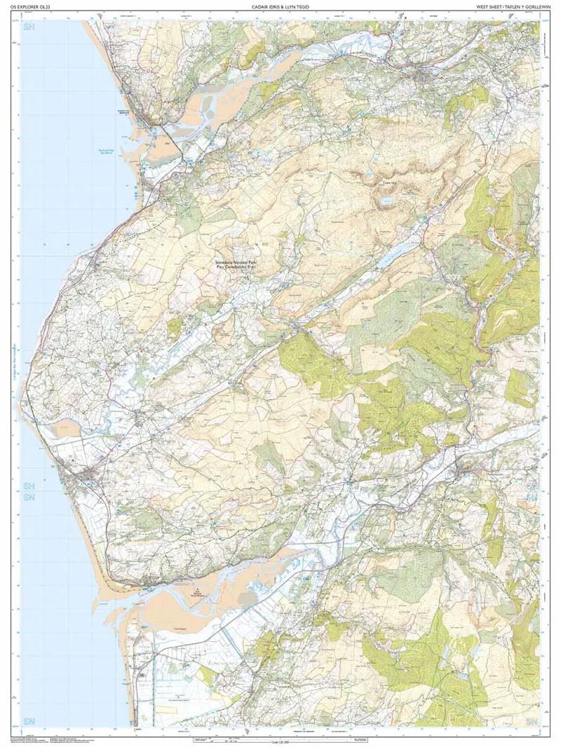 Explorer OL23 Cadair Idris Laminated Ordnance Survey Map-3