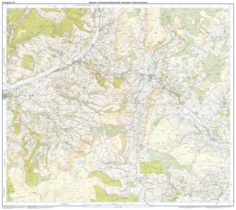 Explorer 215 Newtown and Machynlleth Ordnance Survey Map-3