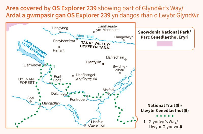 OS Explorer 239 Lake Vyrnwy Map with download-1