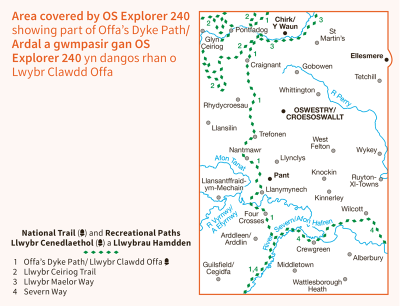 OS Explorer 240 Oswestry Chirk Ellesmere and Pant-1