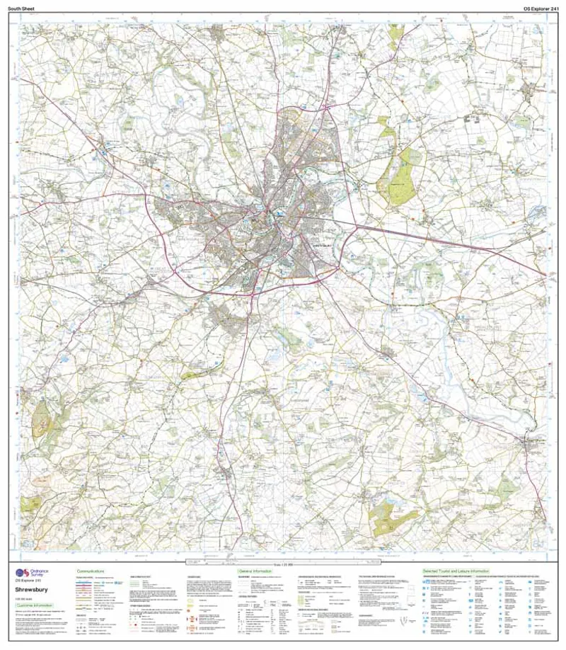 OS Explorer 241 Shrewsbury Map with download-3
