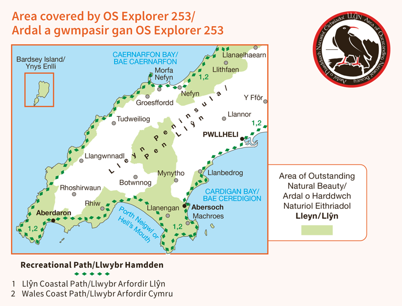 Explorer 253 Lleyn Peninsula West Ordnance Survey Map-1
