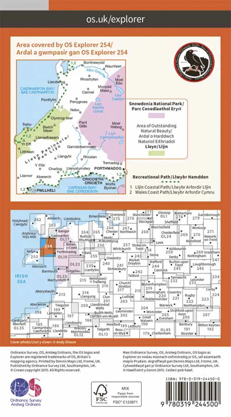 Explorer 254 Lleyn Peninsula East Ordnance Survey Map-3