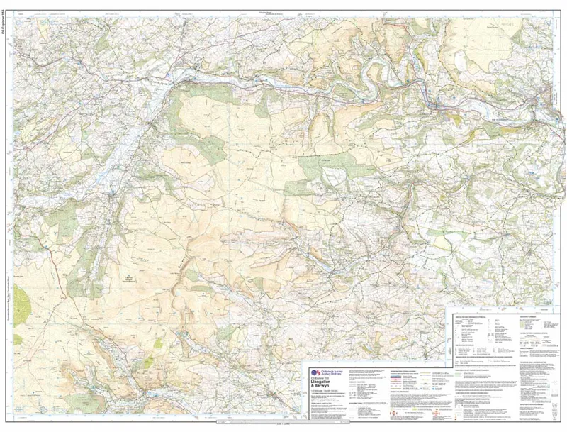Explorer 255 Llangollen and Berwyn Laminated Ordnance Survey Map-2