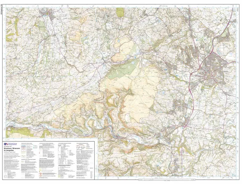 Explorer 256 Wrexham and Llangollen Laminated Ordnance Survey Map-2