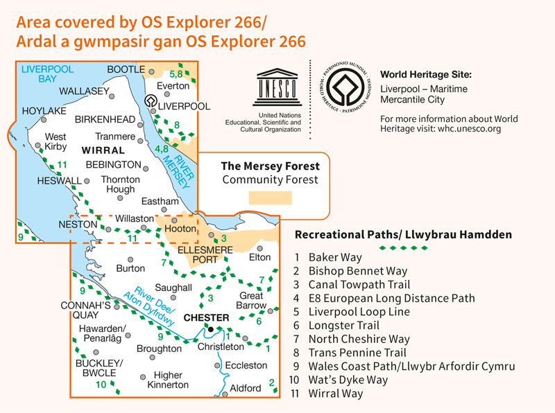 Explorer 266 Wirral and Chester Ordnance Survey Map-1