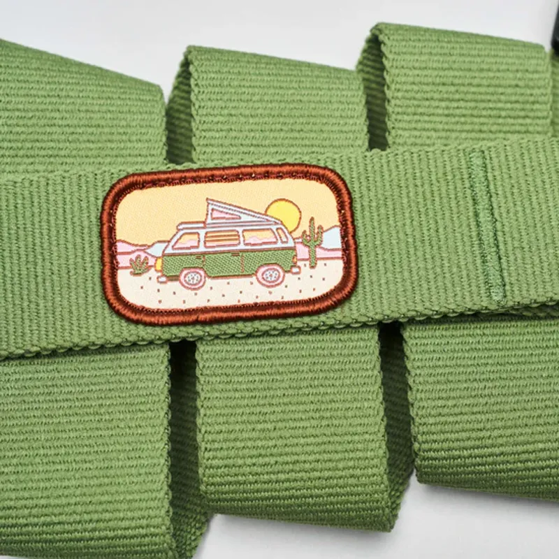 Arcade Adventure Stretch Belt Earthling Pop Up Dill Green Camper van-1
