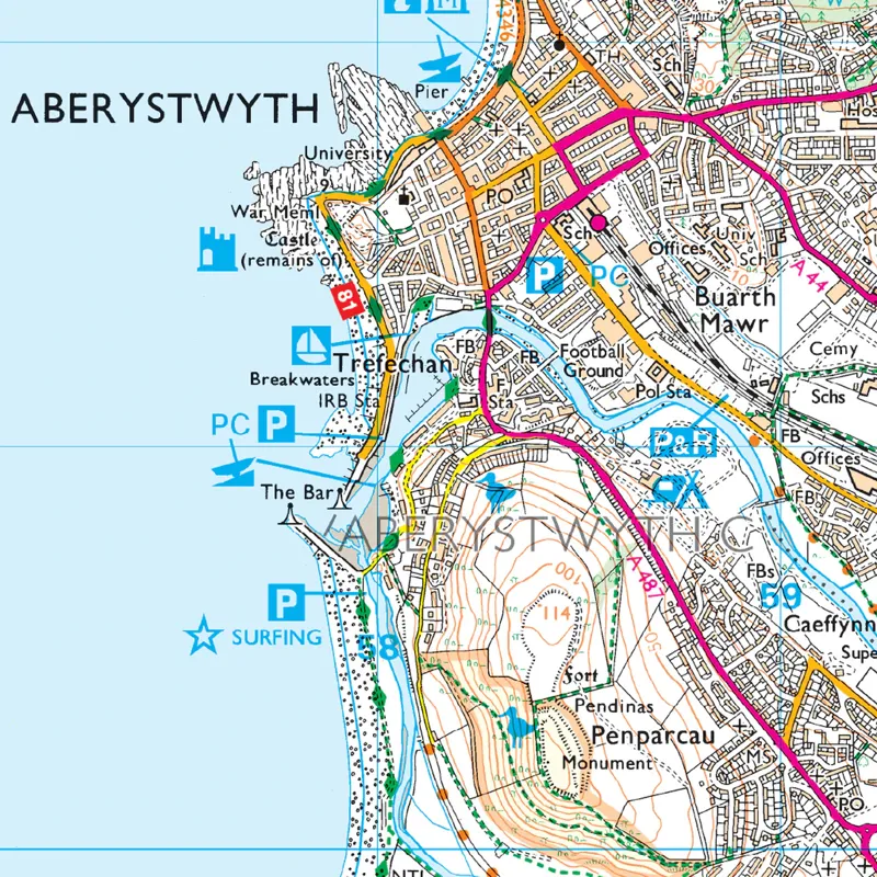 OS Explorer 213 Aberystwyth and Cwm Rheidol Map with download-2