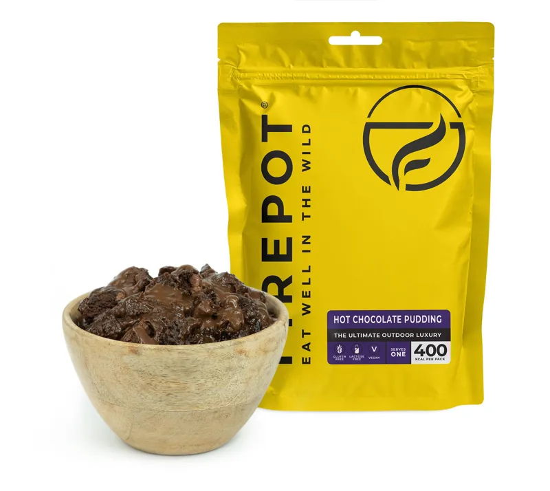 FirePot Foods Hot Chocolate Pudding Dehydrated Dessert 110g DofE Approved LF GF Vegan