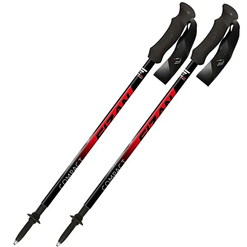 Fizan Compact Trekking Pole - Pair - Red