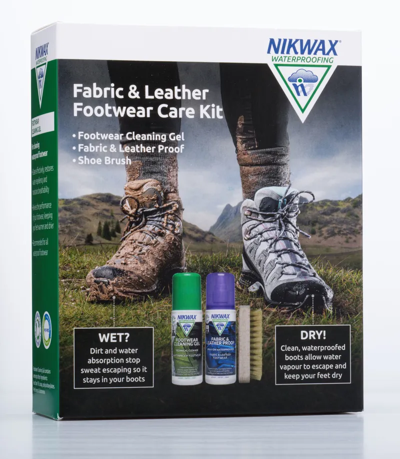 Nikwax Fabric and Leather Footwear Care Kit - FREE Brush