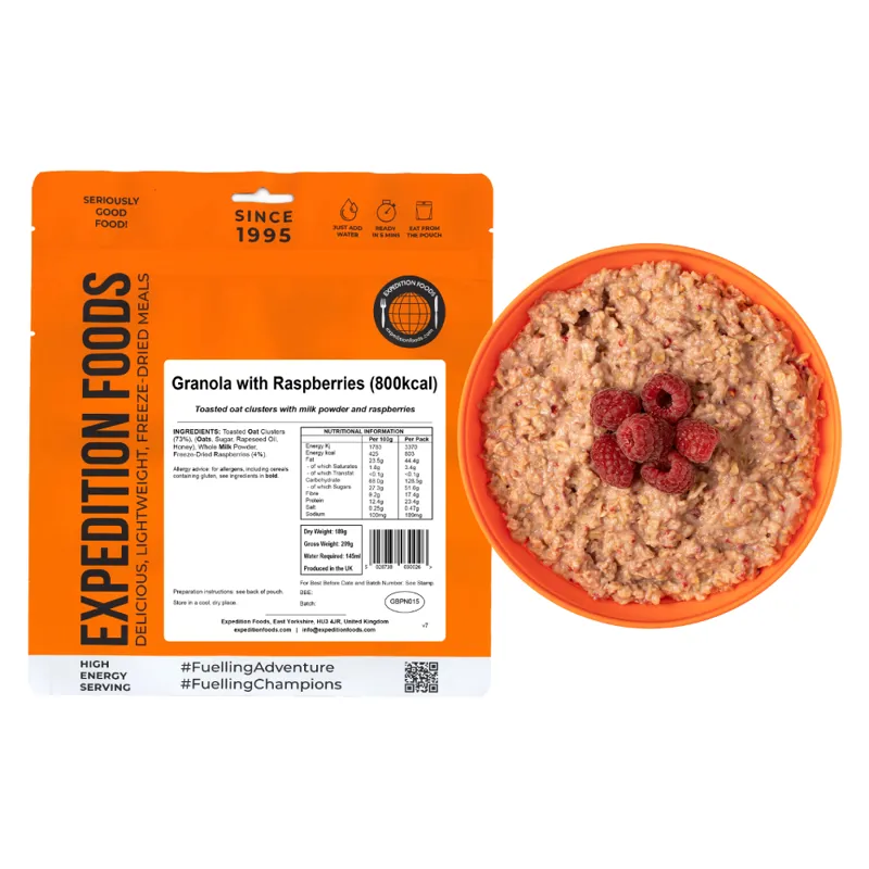 Expedition Foods Freeze Dried - Granola with Raspberries 800KCAL-2