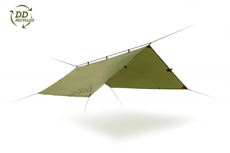 DD Hammocks Recycled Tarp 3m x 3m Olive Green-4