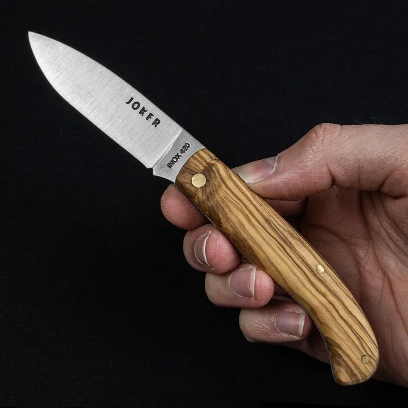 Joker NO77 UK EDC Knife Olive Tree Handle-4