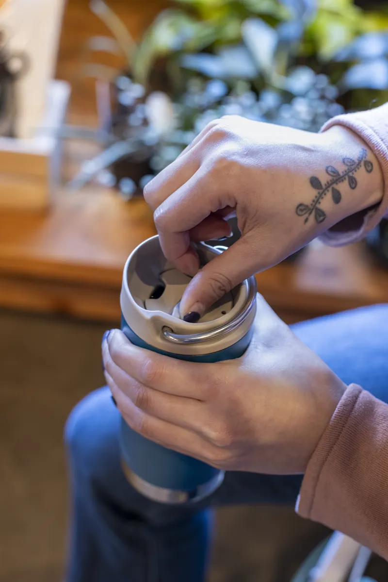 Klean Kanteen Insulated TKWide Cafe Cap 355ml - Corsair Blue-2